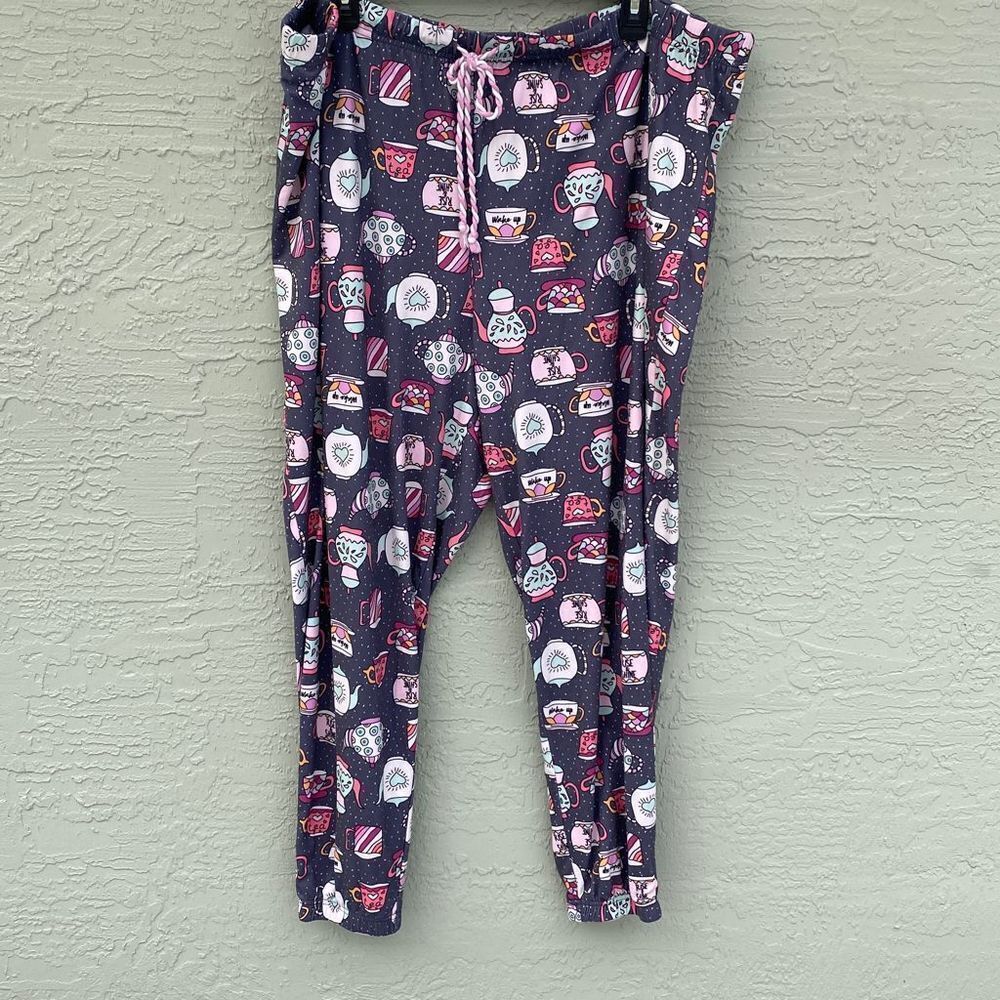 Briefly Stated  Sz 3X Lounger Pajama Pants Tea All Over